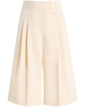 By Malene Birger Cymbaria Pleated Mid-Rise Knee-Length Shorts - Natural