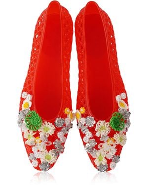 HEAVENLY JELLY Dahria Embellished Jelly Shoes - Red