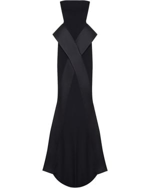 BALYKINA Nora Sculptural Cady Maxi Dress - Black