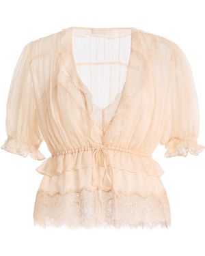 Ulla Johnson Selene Puff-Sleeve Silk Top - Natural