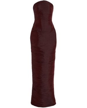 Marmar Halim Strapless Pleated Taffeta Gown - Purple