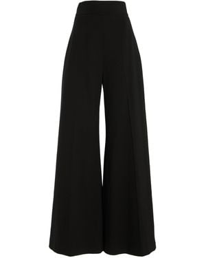 Carolina Herrera Diane High-Rise Wool Wide-Leg Pants - Black