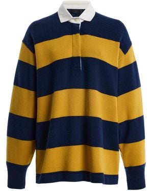 Nili Lotan Rashida Striped Wool-Cashmere Rugby Jumper - Orange