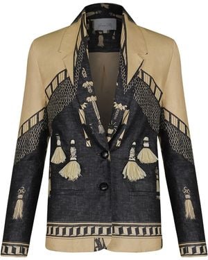 Johanna Ortiz Rock The Plan Tasselled Linen Jacket - Black