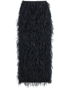 Jonathan Simkhai Jade Fringe Jacquard Midi Skirt - Black