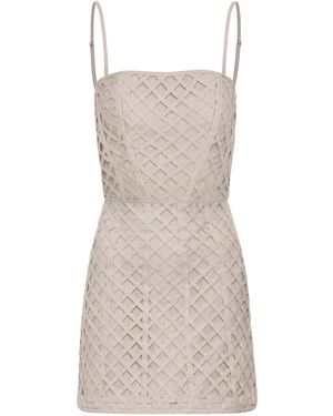 ANDRES OTALORA Idenza Embellished Linen Mini Dress - Grey
