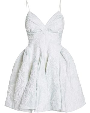 Ashlyn Perry Silk Jacquard Mini Dress - White