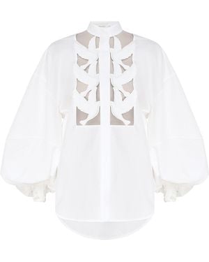 Zimmermann Luna Appliquéd Cotton Shirt - White
