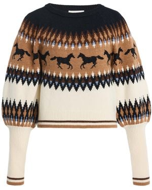 Cara Cara Colton Intarsia Wool-Cashmere Pullover - Black