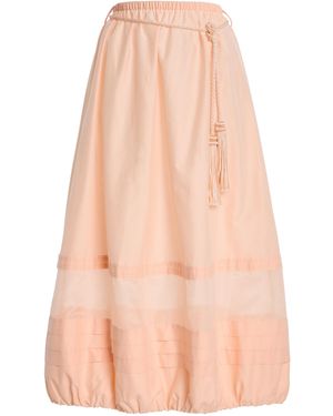Posse Exclusive La Isla Willow Cotton-Silk Midi Skirt - Pink