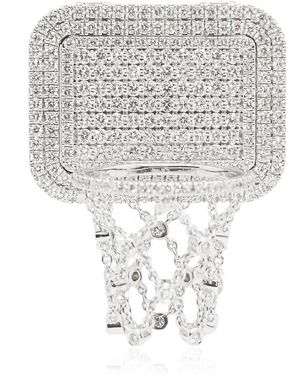 Ashna Mehta Basketball 18K Diamond Bag Charm - White