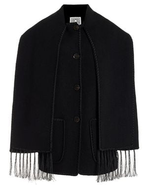 TOTEME Embroidered Scarf Wool Jacket - Black