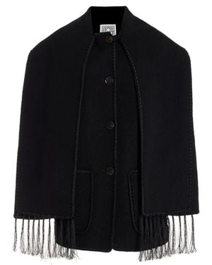 TOTEME Embroidered Scarf Wool Jacket - Black