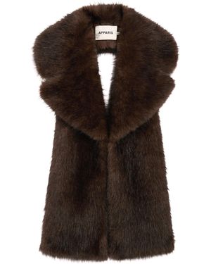 Apparis Mia Faux Sable Fur Collar - Black