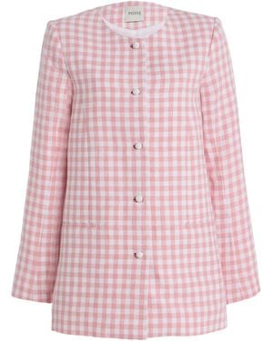 Posse Exclusive Riviera Rio Checked Linen Jacket - Pink
