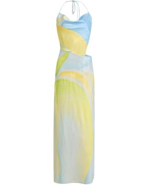 Significant Other Milou Printed Satin Maxi Dress - White