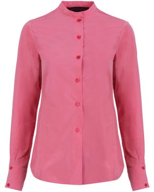 Martin Grant Stand-Collared Cotton-Blend Button-Down Shirt - Pink