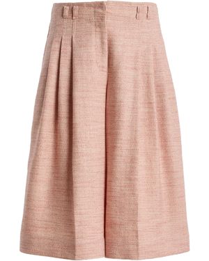 Ulla Johnson Amandine Cotton-Linen Pleated Culottes - Pink