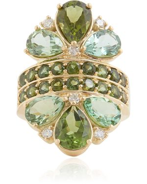 Jamie Wolf 18K Tourmaline And Diamond Ring - Green