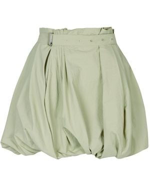 Paris Georgia Basics Volume Belted Cotton Skirt - Green