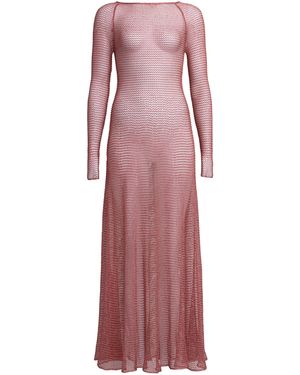 Alaïa Knit Midi Dress - Red