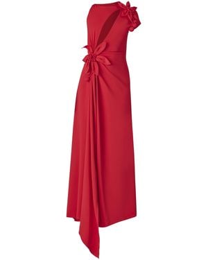 Monse Floral-Applique Cutout Maxi Dress - Red