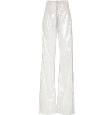 16Arlington High Waisted Sequin Flared Pants - White
