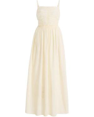 Moré Noir Claire Cotton-Silk Voile Dress - White
