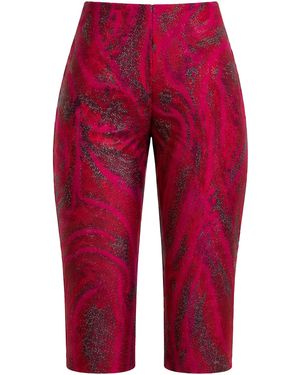 MACCAPANI Jacquard Capri Trousers - Red