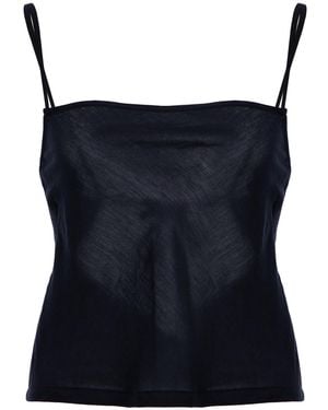 Leset Daniel Open-Back Square-Neck Tank Top - Blue