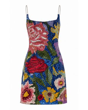 La Fuori The Florentine Garden Embellished Mini Dress - Red