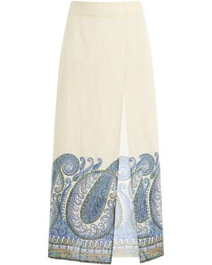 BOTEH Arcadia Paisley Maxi Skirt W Split - White