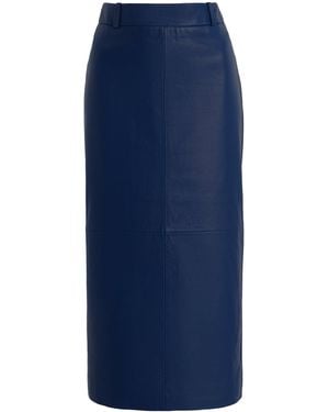 Frankie Shop Taney Leather Midi Skirt - Blue