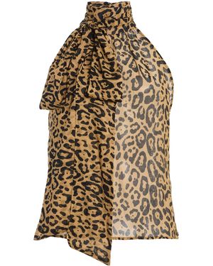 Franchise Susan Cotton Halter Blouse - Brown