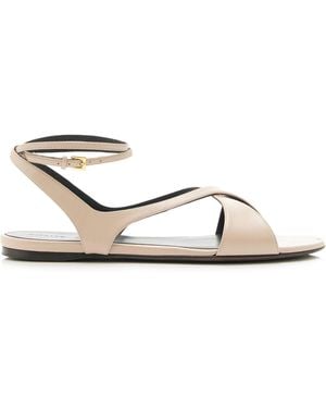 KHAITE Liria Leather Sandals - White