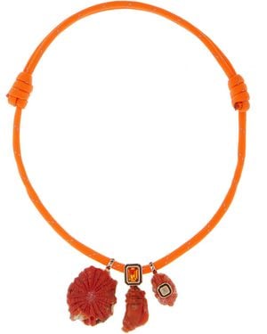 Dezso by Sara Beltran 18K Rose Coral Barnacle With Citirine And Diamond Necklace - Red