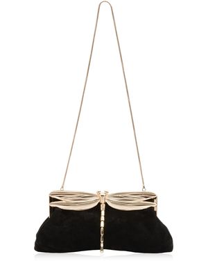 Jonathan Simkhai Lula Dragonfly Suede Clutch - White