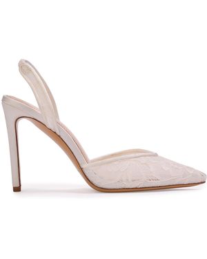 Black Suede Studio Jayla Lace Slingback Court Shoes - Pink