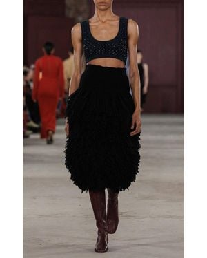 DIOTIMA Lady Embellished Cotton-Blend Bralette Top - Black