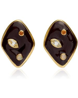Lizzie Fortunato Nico Dot Earrings - Brown
