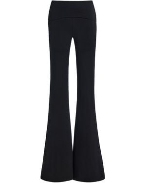 ÉTERNE Foldover Jersey Flared Trousers - Black