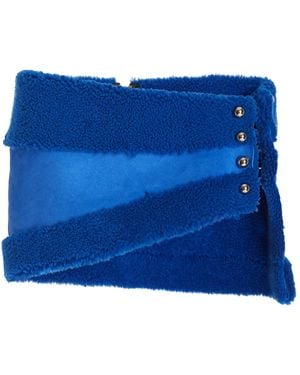 LAQUAN SMITH Curly Shearling Mini Skirt - Blue