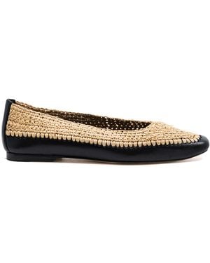 Andrea Gomez Dakota Raffia Ballet Flats - Black