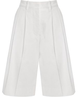 YAITTE Exclusive Seoul Cotton-Drill Long Shorts - White