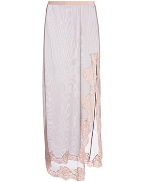 Valentino Garavani Lace-Trimmed Tulle Maxi Skirt - White