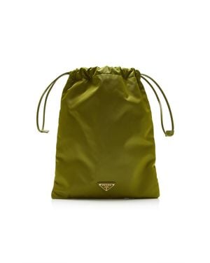 Prada Drawstring Nylon Pouch - Green