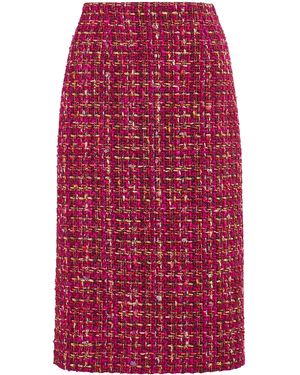 Carolina Herrera Mid-Rise Multi Tweed Pencil Skirt - Red