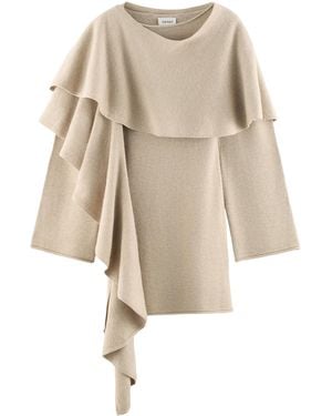 ARAKII Exclusive Ruffled Scarf Wool-Blend Mini Dress - Natural