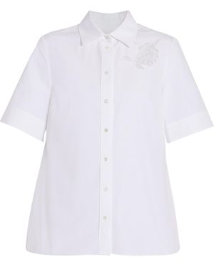 Erdem Embroidered Cotton-Poplin Shirt - White