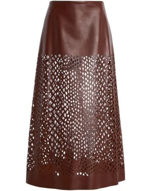 Twp The A-Line Leather High-Rise Maxi Skirt - Brown